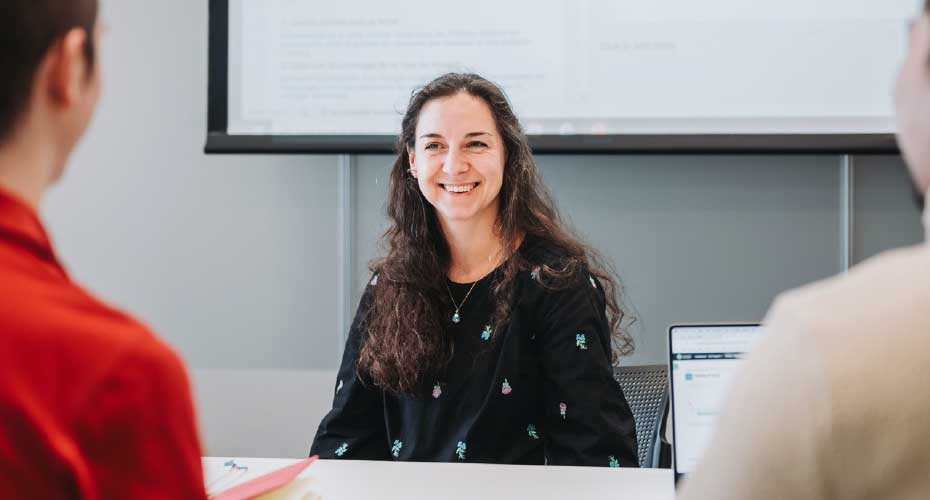 French teacher in classroom